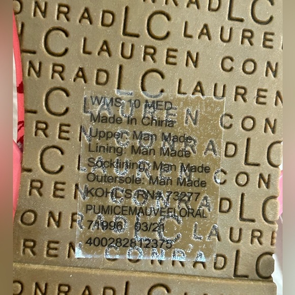 NWT LC Lauren Conrad Pink Red Floral Sandals. Size 10 - Picture 4 of 7